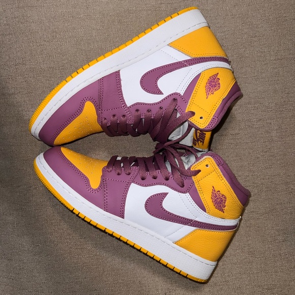 Nike Air Jordan High-Top Sneakers - Purple, Yellow, White